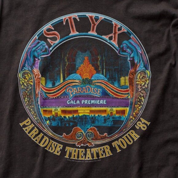 Styx Paradise Theater Tour Unisex T Shirt Rock And Roll Classic Band Tee 99 - Picture 2 of 5